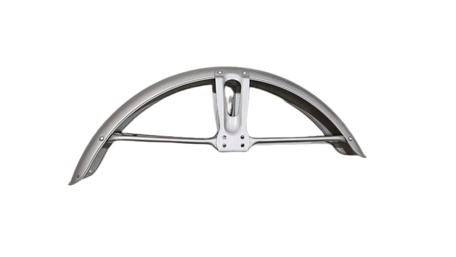 Fender Front 125cc Silver Painted Fender Front 125cc Silver Painted - Yousaf Engineering (Pvt) Ltd motorcycle part, made in Pakistan